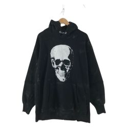 〇〇 h.NAOTO メンズ パーカー 裏起毛プルオーバーパーカー DOKUROGOTH HOODIE No.001 ブラック Aランク