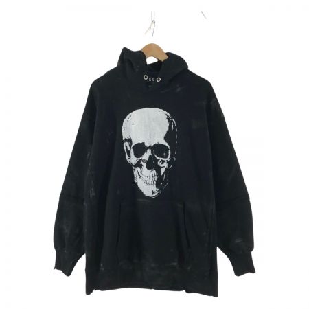  h.NAOTO メンズ パーカー 裏起毛プルオーバーパーカー DOKUROGOTH HOODIE No.001 ブラック