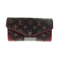 〇〇 LOUIS VUITTON ルイヴィトン モノグラム ポルトフォイユ サラ レティーロ 二つ折り長財布 M61184 レッド Dランク