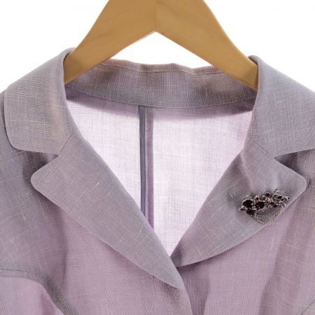  Leilian レリアン レディース セットアップ サイズ17+ パープル ブローチ付