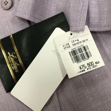  Leilian レリアン レディース セットアップ サイズ17+ パープル ブローチ付