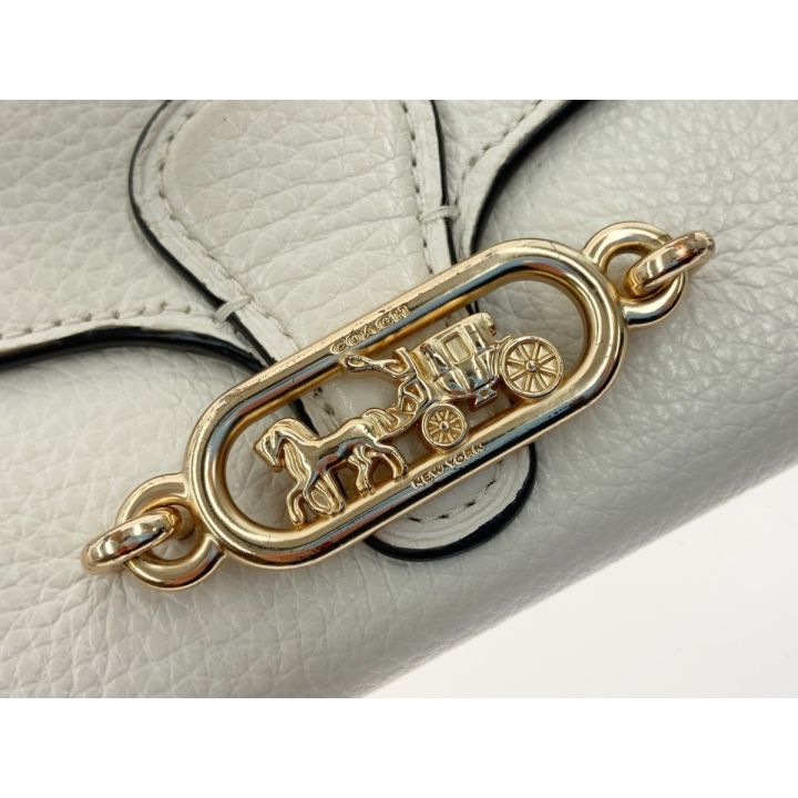 COACH コーチ ペブルド レザー ミディアム エンベロープ ウォレット 三