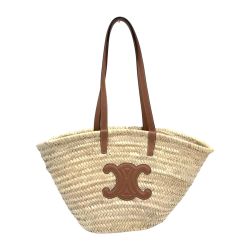 〇〇 CELINE セリーヌ ミディアム トリオンフ クラシック パニエ トートバッグ ベージュ Bランク