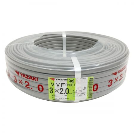 YAZAKI  電材 VVFケーブル 3芯 3× 2.0 PbF 100m 未開封品
