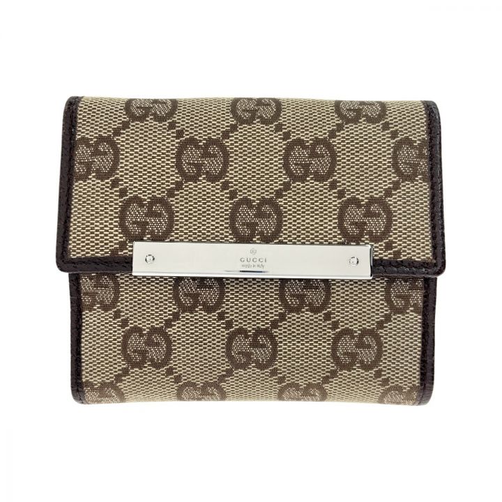 中古】 GUCCI グッチ GGキャンバス コンパクトウォレット Wホック 二 ...