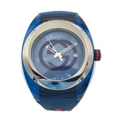 〇〇 GUCCI グッチ シンク クォーツ 腕時計 137.1/YA137104A ブルー Bランク