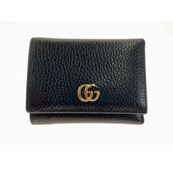 〇〇 GUCCI グッチ プチマーモント 三つ折り財布 474746 CAO0G ブラック Bランク