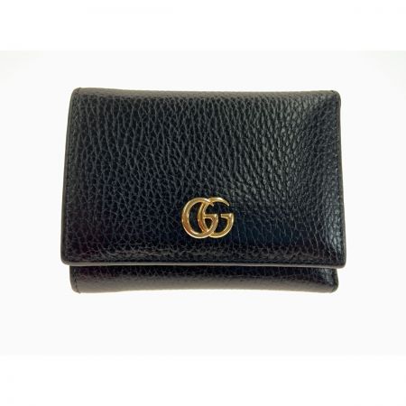  GUCCI グッチ プチマーモント 三つ折り財布 474746 CAO0G ブラック