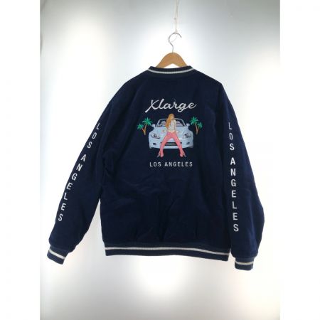  X-LARGE エクストララージ メンズ ジャケット スカジャン リバーシブル サイズXL ネイビー×ホワイト