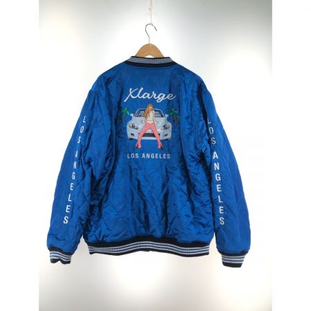  X-LARGE エクストララージ メンズ ジャケット スカジャン リバーシブル サイズXL ネイビー×ホワイト