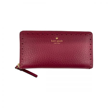  Kate Spade ケイトスペード ラウンドファスナー 長財布 WLRU3104 エンジ