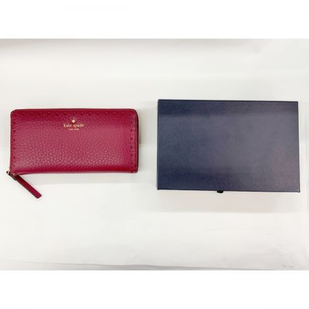  Kate Spade ケイトスペード ラウンドファスナー 長財布 WLRU3104 エンジ