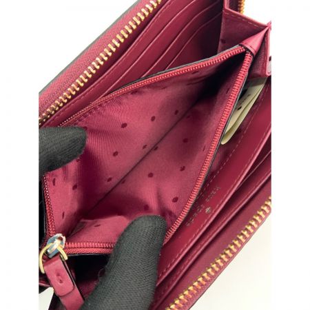 Kate Spade ケイトスペード ラウンドファスナー 長財布 WLRU3104 エンジ