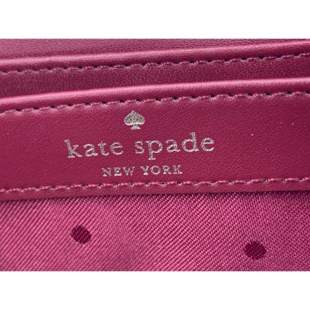  Kate Spade ケイトスペード ラウンドファスナー 長財布 WLRU3104 エンジ