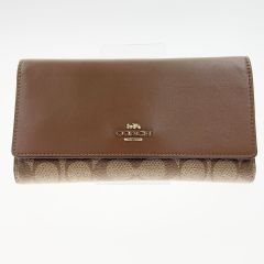  COACH コーチ 三つ折り長財布 F88024 ブラウン Cランク