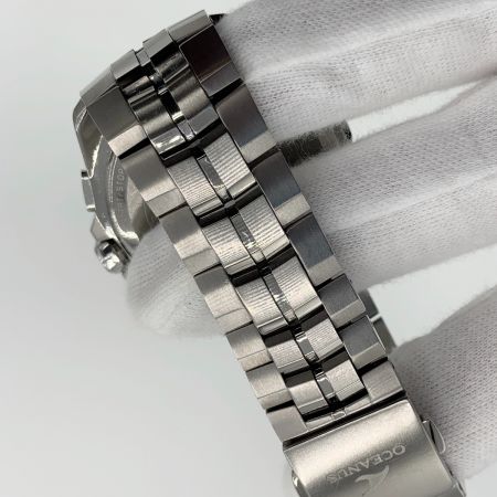  CASIO カシオ オシアナス マンタ ソーラー電波クォーツ 5285 シルバー x ブルー