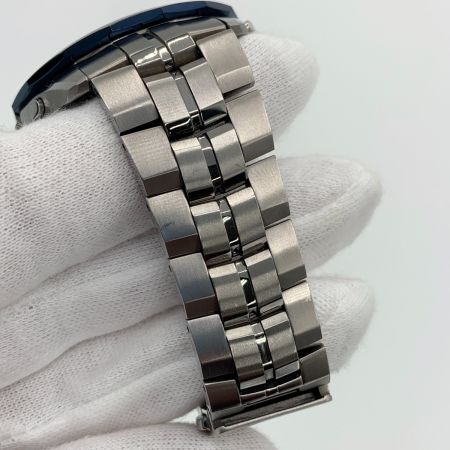  CASIO カシオ オシアナス マンタ ソーラー電波クォーツ 5285 シルバー x ブルー