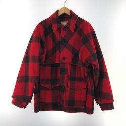 〇〇 FILSON フィルソン メンズ ダブルマッキーノクルーザージャケット サイズM レッド×ブラック Aランク