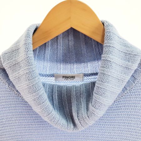  PINORE ピノーレ レディース ワンピース  タートル ロングニット サイズ40 スカイブルー
