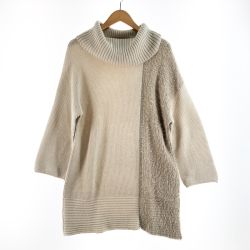 〇〇 PINORE ピノーレ レディース ワンピース タートル ニットロング サイズ40 ベージュ Bランク