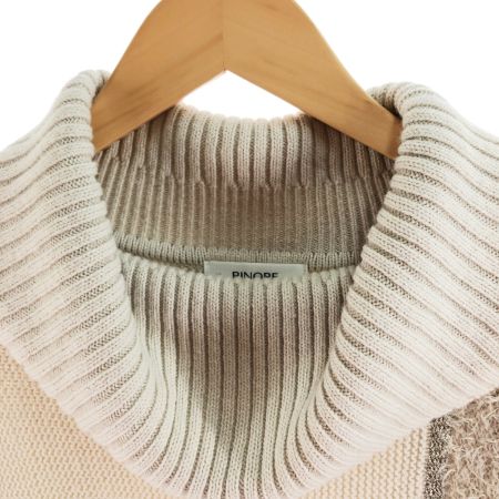  PINORE ピノーレ レディース ワンピース タートル ニットロング サイズ40 ベージュ