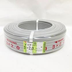 〇〇 YAZAKI  電材 VVFケーブル 3芯 3× 2.0 PbF 100m 未開封品 グレー Nランク