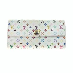 〇〇 LOUIS VUITTON ルイヴィトン モノグラム マルチカラー ポルトフォイユ サラ レディース  二つ折り長財布 M93532 ホワイト Cランク