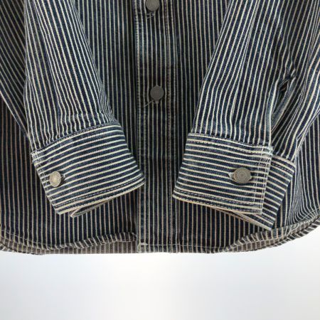  KOJIMA GENES メンズ シャツジャケット ヒッコリーストライプ サイズM インディゴ×ホワイト