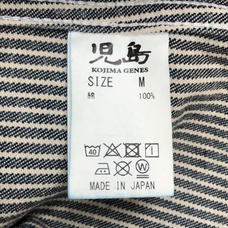  KOJIMA GENES メンズ シャツジャケット ヒッコリーストライプ サイズM インディゴ×ホワイト