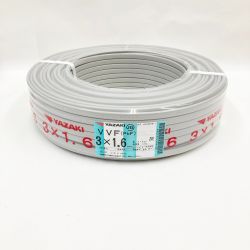 〇〇 YAZAKI 電材 VVFケーブル 3芯 3× 1.6 PbF 100m 未開封品 3×.1.6 グレー Nランク