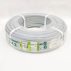 〇〇 YAZAKI 電材 VVFケーブル ソフトEM 600V EEF/F 3×2.0 100ｍ グレー 未開封品  Nランク