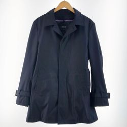 〇〇 COMME CA ISM コムサイズム メンズ コート サイズM 47-20MX03 ネイビー ストライプ ライナー付き Bランク