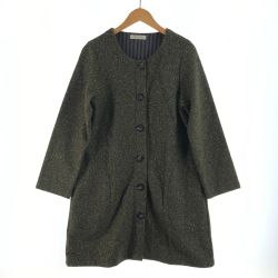 〇〇 Golden Bear ゴールデンベア レディース コート ノーカラーコート サイズL グリーン Aランク