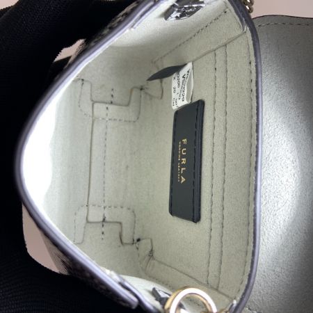  FURLA フルラ 2way ミニ ショルダーバッグ ポシェット ブラック x ホワイト