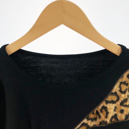  ITALIYA イタリヤ 伊太利屋 レディース カットソー サイズ9A2 582537-S8 ブラック ヒョウ柄
