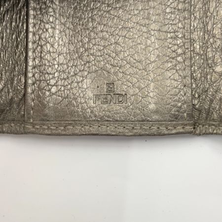  FENDI フェンディ ズッキーノ 三つ折り 6連キーケース 8AP002 ベージュ x ブラウン 現状渡し