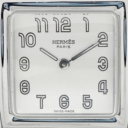  HERMES エルメス ケープコッド ドゥブルトゥール クォーツ 腕時計 シルバー x ブラウン