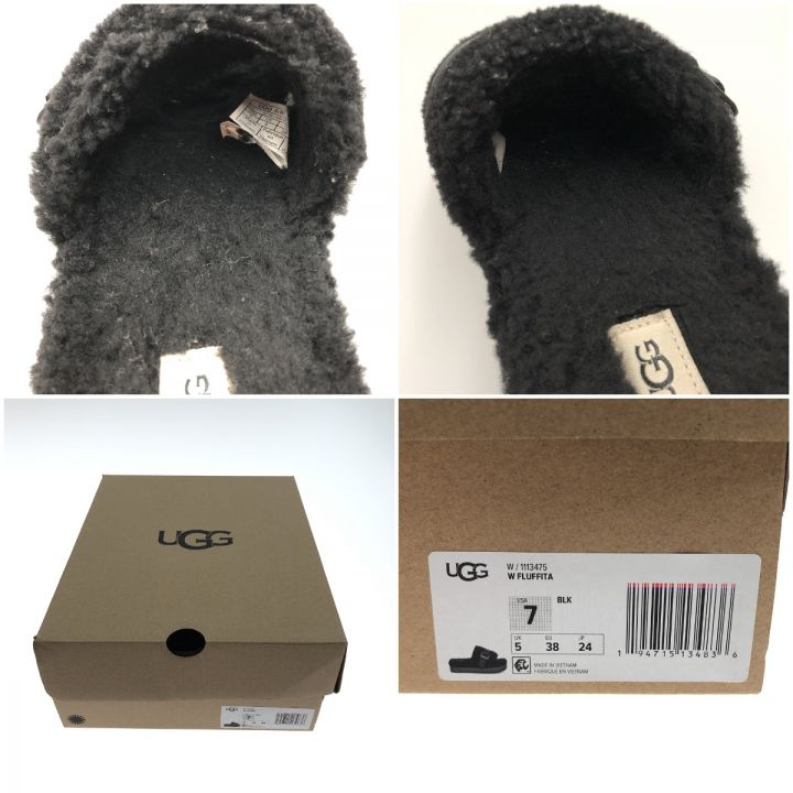 UGG アグ Fluffita フラッフィータ サンダル 24cm 1113475 ブラック｜中古｜なんでもリサイクルビッグバン