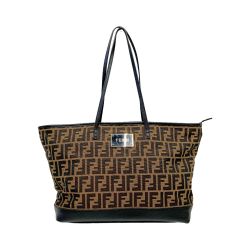 〇〇 FENDI フェンディ ズッカ トートバッグ ショルダーバッグ 8BH185-FQ8 ブラウン Bランク