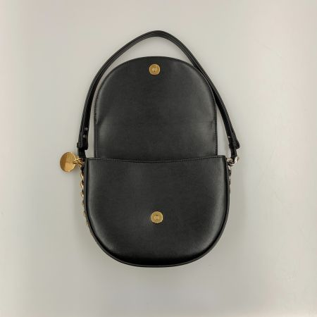  Stella McCartney ステラマッカートニー Frayme ミディアム レザーショルダーバッグ  7B0006 W8839 ブラック
