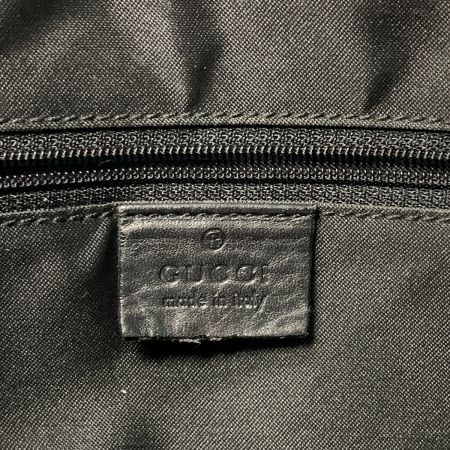  GUCCI グッチ バンブー GG ナイロン レザー ハンドバッグ 000-0833 ブラック