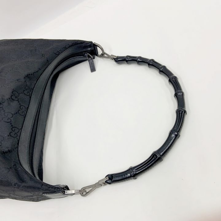 中古】 GUCCI グッチ バンブー GG ナイロン レザー ハンドバッグ 000-0833 ブラック｜総合リサイクルショップ  なんでもリサイクルビッグバン オンラインストア