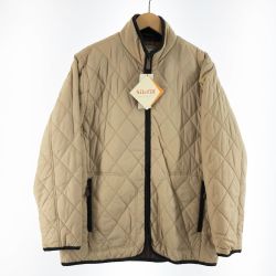 〇〇 HUSH PUPPIES ハッシュパピー メンズ キルティングジャケット サイズM ベージュ×ブラウン Sランク