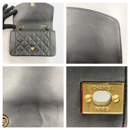  CHANEL シャネル ダイアナ マトラッセ チェーン ショルダーバッグ A01164 ブラック