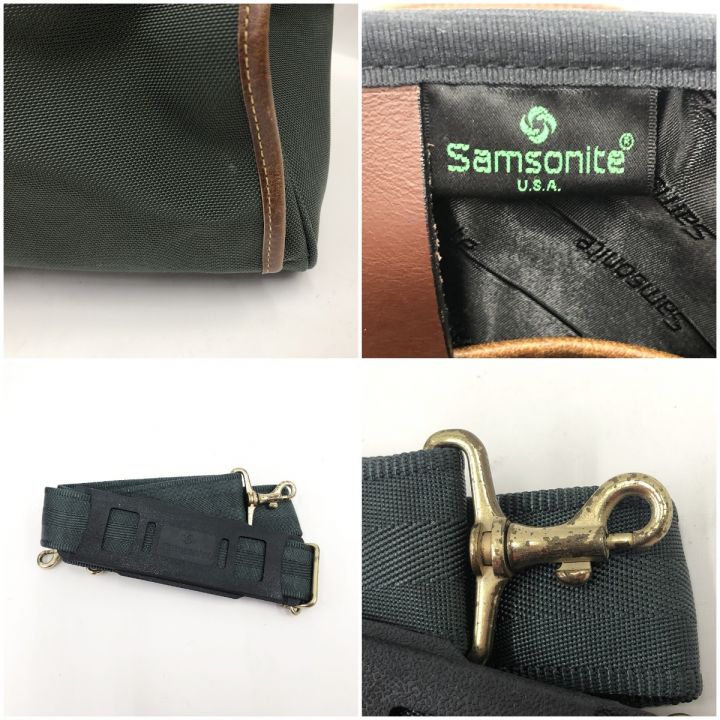 Samsonite サムソナイト バッグ ボストンバッグ グリーン×ブラウン｜中古｜なんでもリサイクルビッグバン