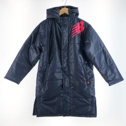 〇〇 NEW BALANCE ニュー・バランス ジュニア パデッド ロングコート ベンチコート 150cm JJJP9364 ネイビー Sランク