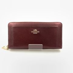  COACH コーチ マルチ ブランブル ローズ プリント ラウンドファスナー長財布 F53571 レッド Bランク