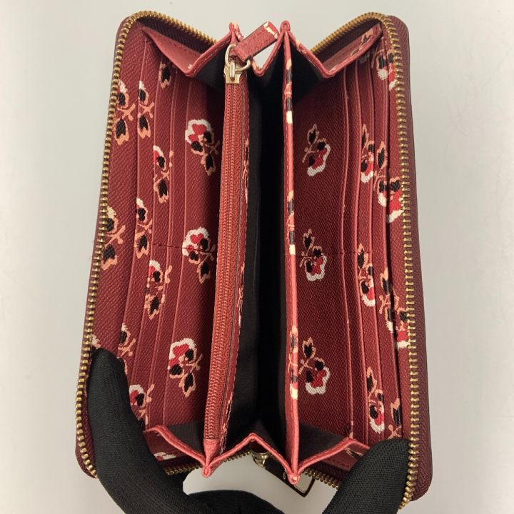 〇〇COACH コーチ マルチ ブランブル ローズ プリント ラウンドファスナー長財布 F53571 レッド 1016003213971-2.jpg