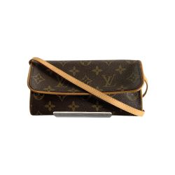 〇〇 LOUIS VUITTON ルイヴィトン モノグラム ポシェット ツインGM ショルダーバッグ M51852 ブラウン Bランク