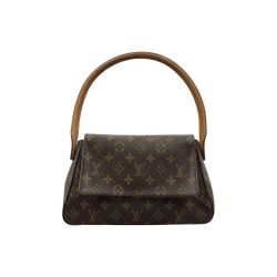 〇〇 LOUIS VUITTON ルイヴィトン モノグラム ミニ ルーピング セミショルダーバッグ M51147 ブラウン Bランク